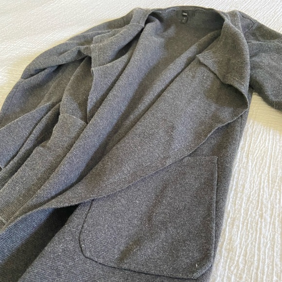 JCrew Juliette Collarless Cardigan - Charcoal - Picture 5 of 6